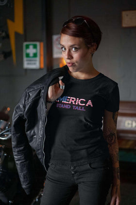 America Stand Tall Unisex T-Shirt - Encore2woBlack HeatherS