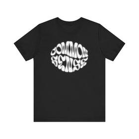 Common Sense Retro Design T-Shirt Psychedelic - style Font - Encore2woBlackS