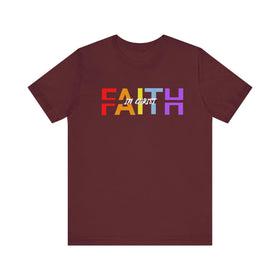 Faith in Christ T-Shirt - Inspirational Divided Text Design Christian Apparel - Encore2woMaroonS