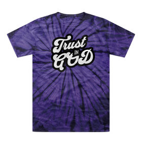 Trust in God Tonal Spider Tie-Dye T-Shirt – Faith-Inspired Retro Christian Tee