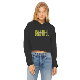 Fearless & Beautiful Cropped Raw Edge Hoodie - Encore2woBlackXS