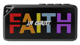 Inspiring "Faith in Christ" Jabbba Bluetooth Speaker - Graceful Sound for Believers - Encore2wo4.25" x 2.25"Black