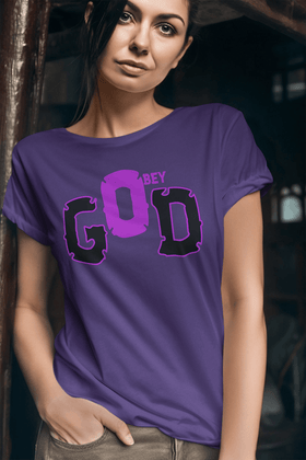 Obey GOD T-Shirt - Bold Religious Statement Design Christian - Encore2woBlackS