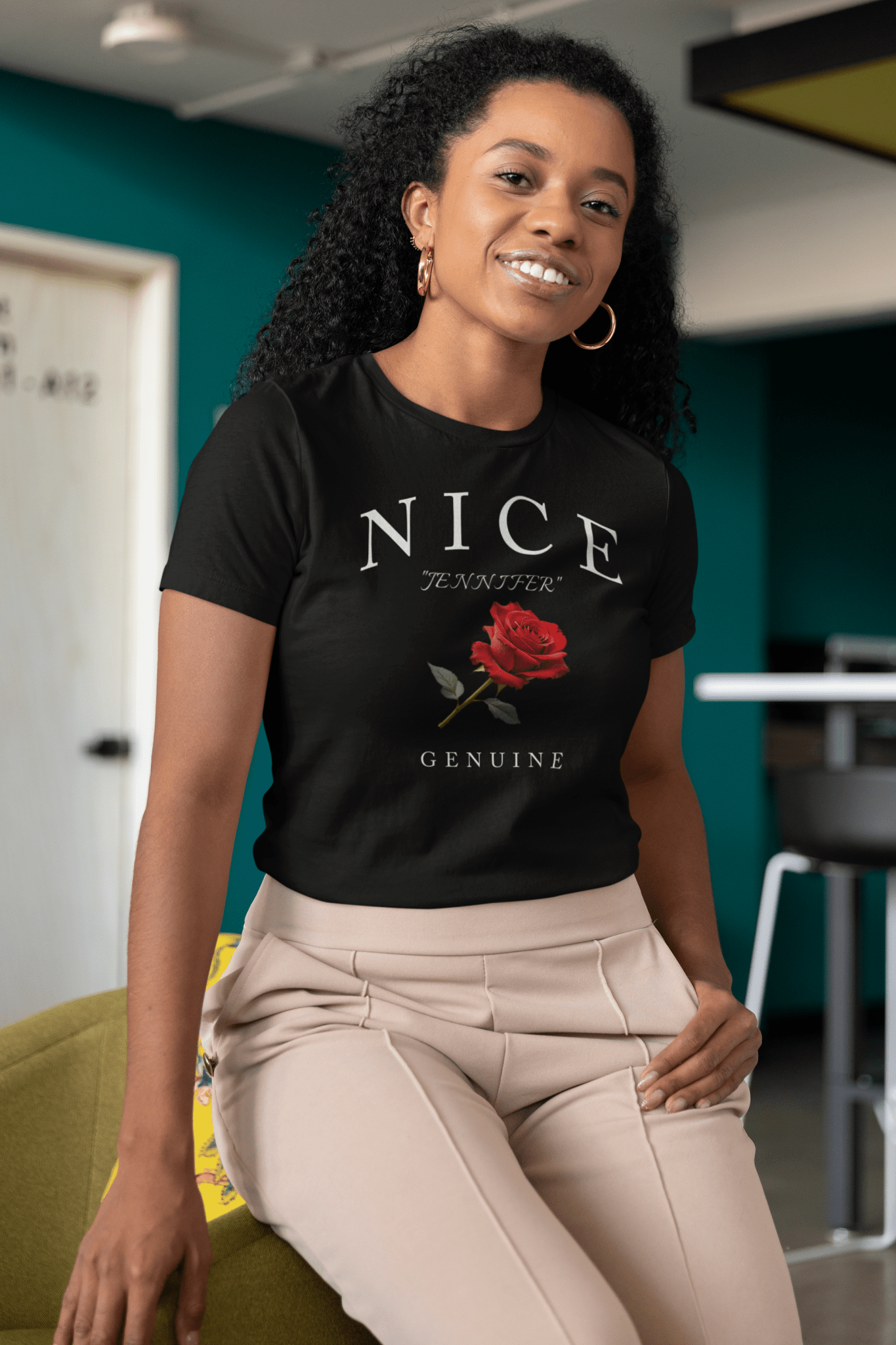 Personalized Red Rose Comfort Colors 1717 Graphic Tee Custom