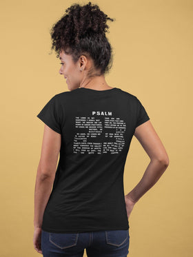 Psalm 23 With Verse in Text Unisex Backprint T-Shirt - Encore2woTeam PurpleL