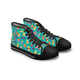 Women's Cute Summer Fruits High Top Sneakers, Fruit Pattern Shoes Fun and Playful Sneakers - Encore2woUS 5.5Black sole