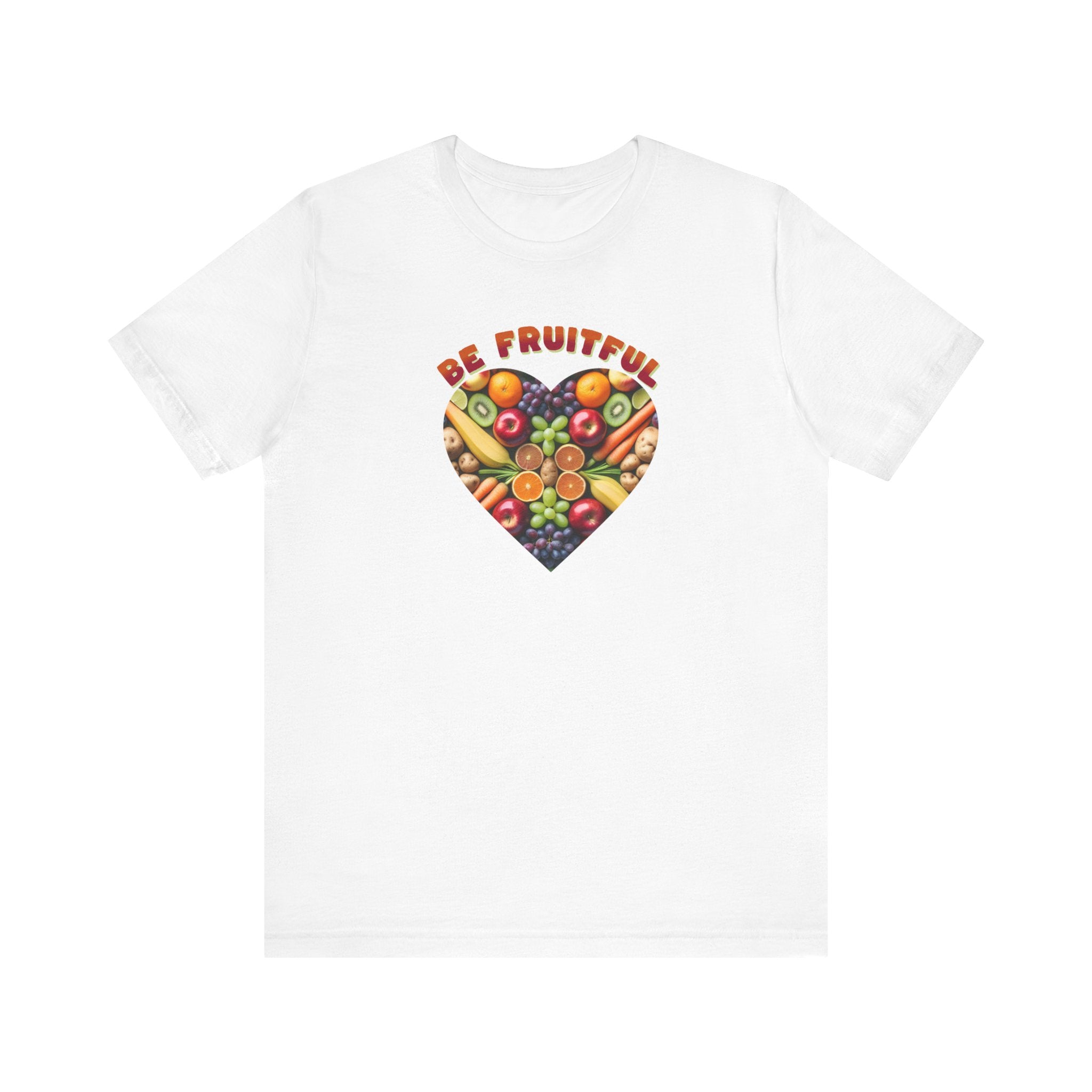 Buy white Be Fruitful Heart-Shaped VibrantT-Shirt