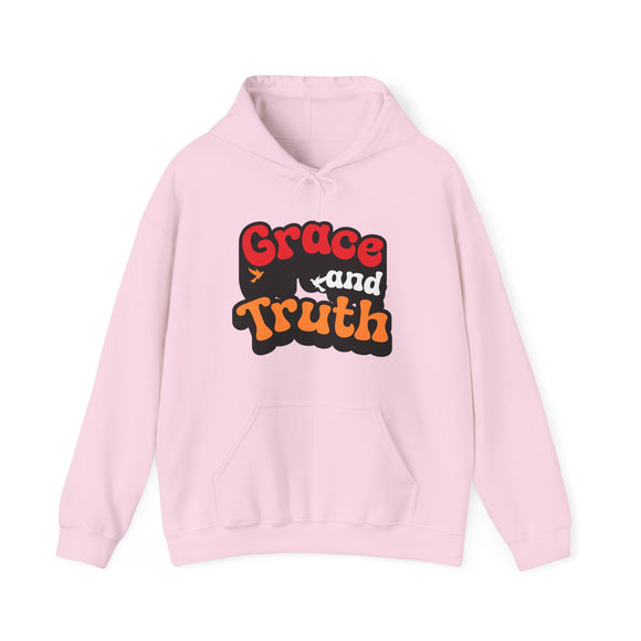 Grace and Truth Retro Unisex Hoodie – Bold Faith-Inspired Design for Everyday Comfort