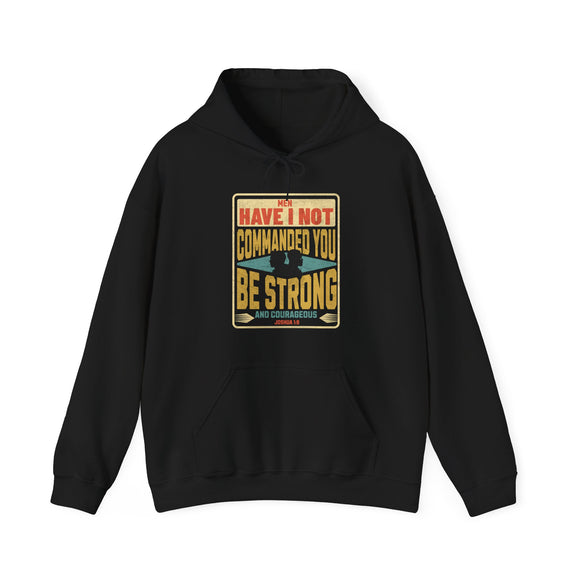 Men’s “Be Strong and Courageous” Hoodie – Joshua 1:9 Christian Faith Apparel