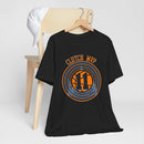 Clutch MVP Basketball Tee – Retro Orange & Blue Hoop Graphic-9