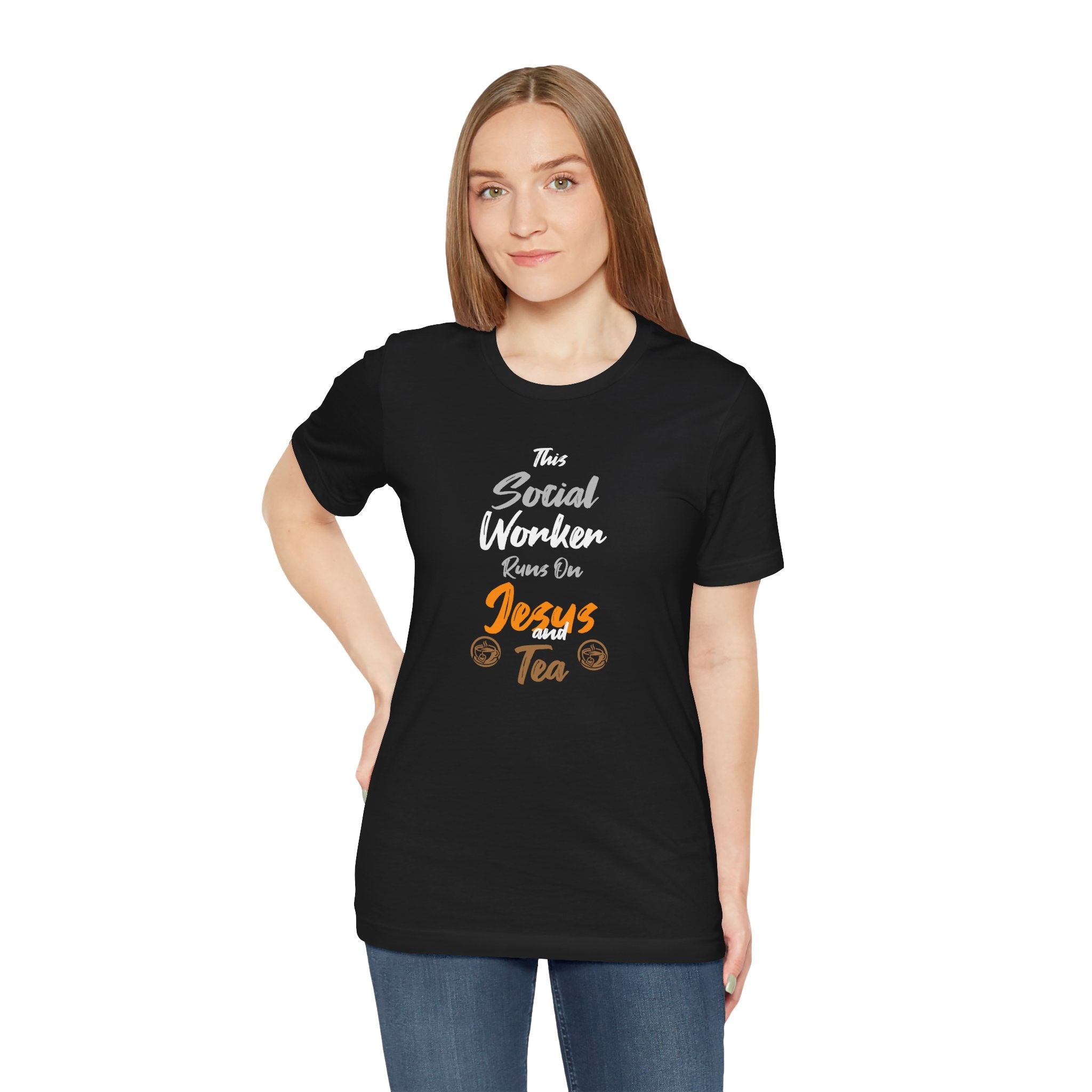 Christian Social Worker Tee, Tea Drinkers | Funny Gift Shirt for Social Workers, Christian Apparel, Relaxation, Casual Wear