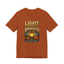 Light Shines in Darkness Tee — Christian Lantern Pumpkin Fall Halloween Shirt-9
