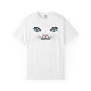 Blue Cat Eyes Face Comfort Colors T-Shirt for Cat Lovers-11