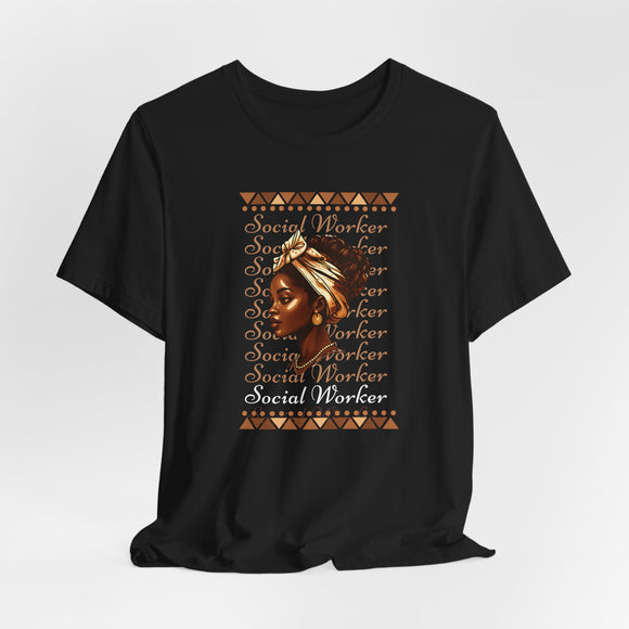 Social Worker Tee, Short Sleeve Shirt for Activists, Gift for Social Workers, African American Woman, Inspirational Tee
