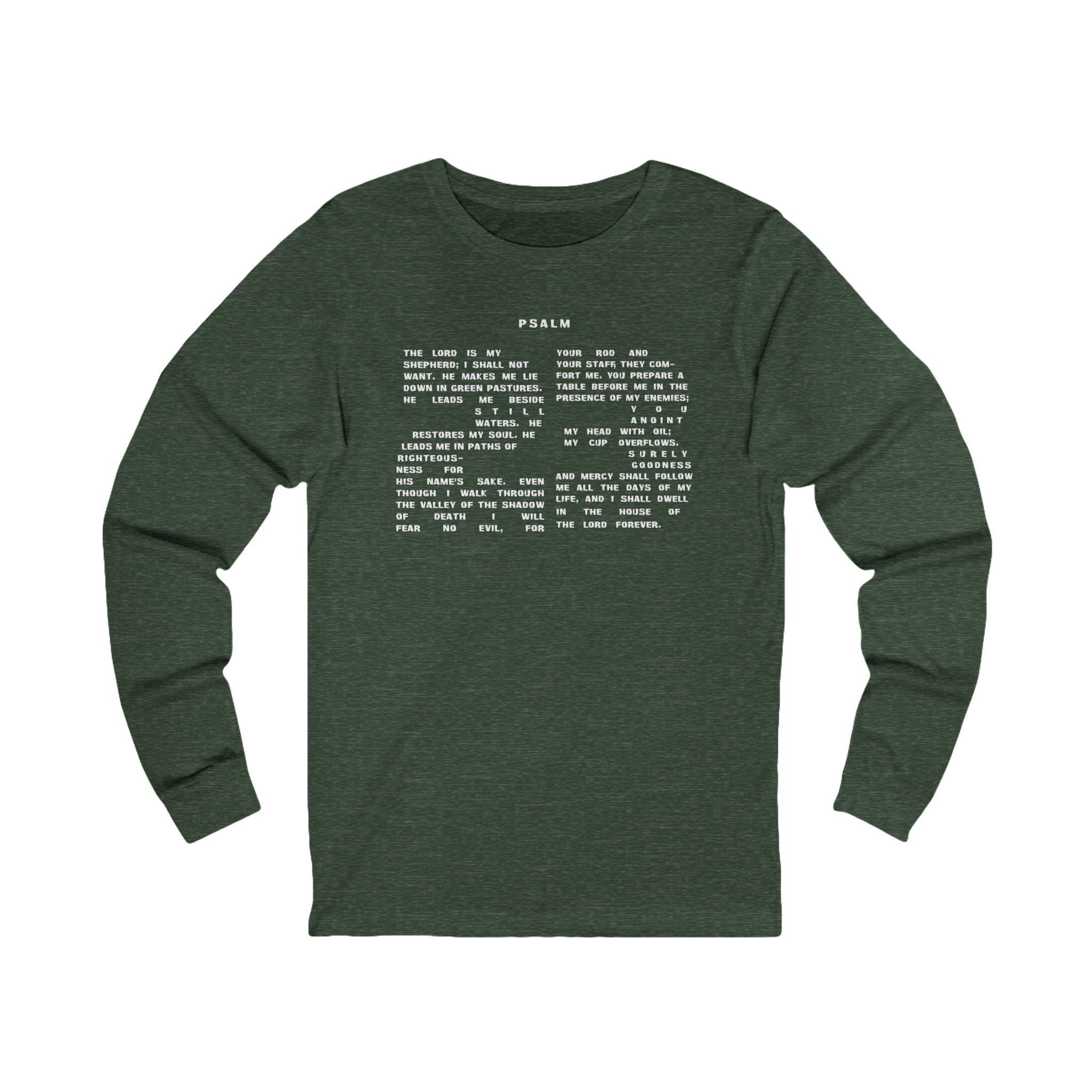 Buy heather-forest Psalm 23 Long Sleeve Tee