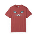 Blue Cat Eyes Face Comfort Colors T-Shirt for Cat Lovers-21