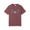 Blue Cat Eyes Face Comfort Colors T-Shirt for Cat Lovers-13