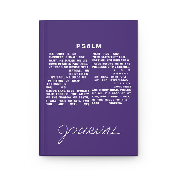 Psalm 23 Journal Purple Hardcover Matte "The Lord is My Shepherd"