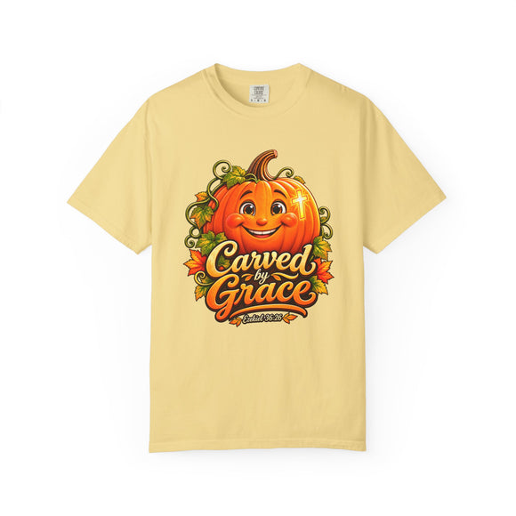 Carved by Grace Ezekiel 36:26 Christian Halloween Cotton T-Shirt