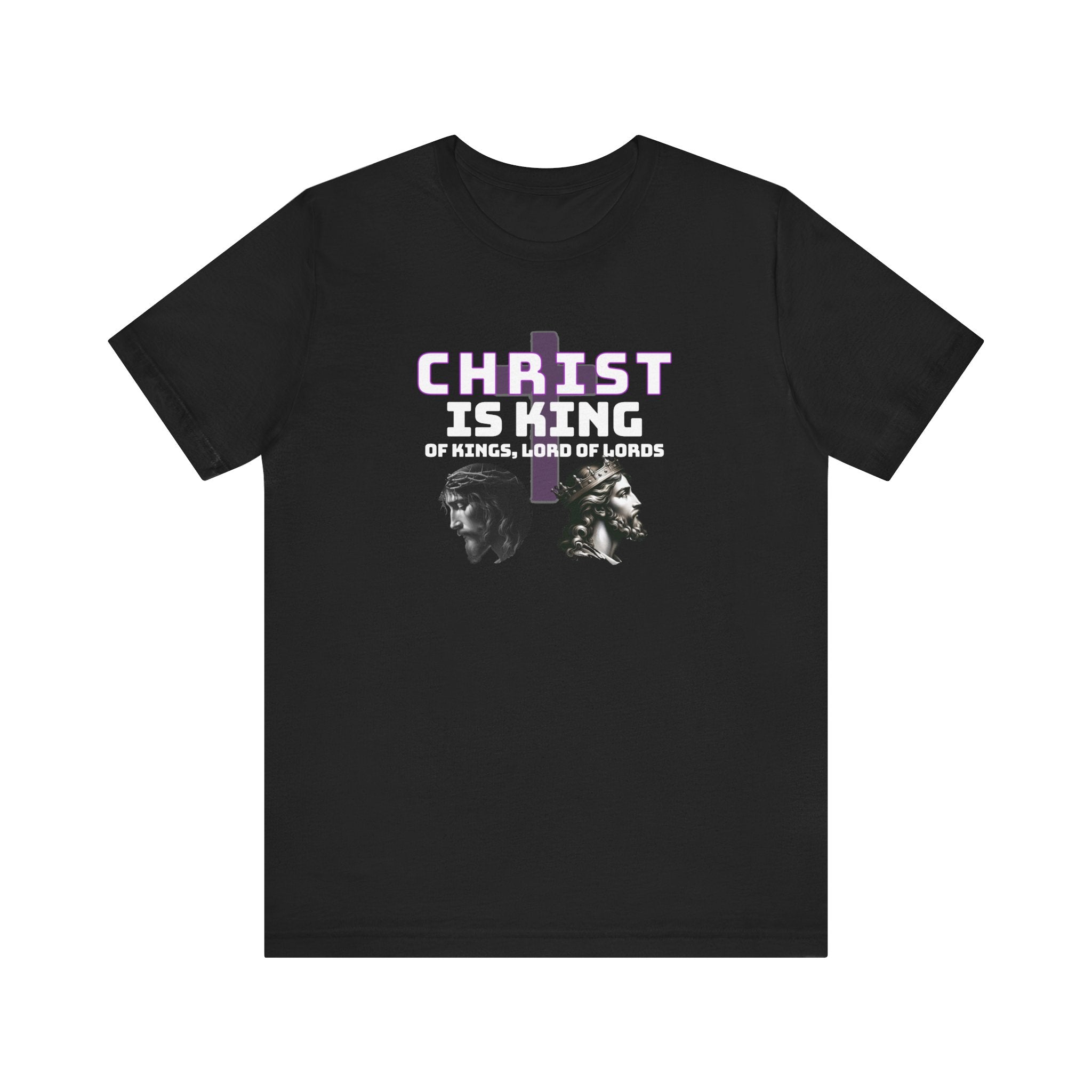 Buy black Dual-Crowned Christ Graphic T-Shirt – Inspirational Christian Art Tee
