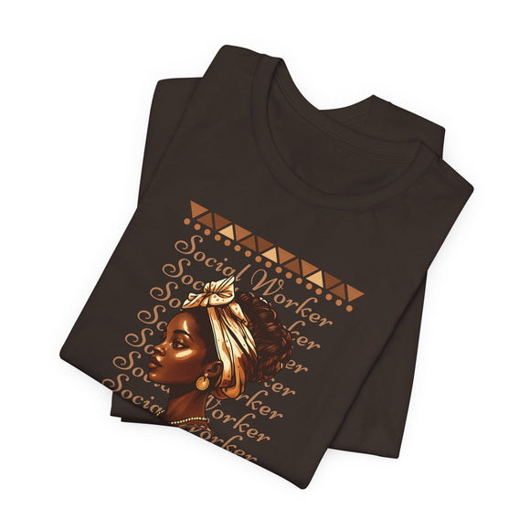 Social Worker Tee, Short Sleeve Shirt for Activists, Gift for Social Workers, African American Woman, Inspirational Tee