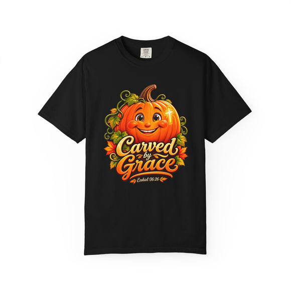 Carved by Grace Ezekiel 36:26 Christian Halloween Cotton T-Shirt