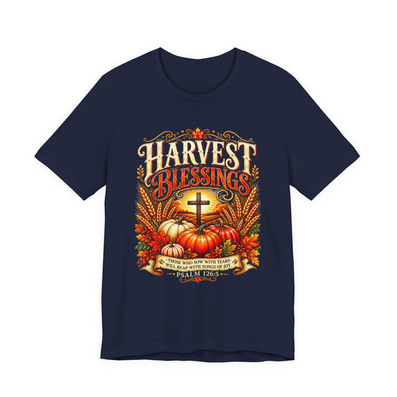 Harvest Blessings Psalm 126:5 Christian Fall T-Shirt Thanksgiving