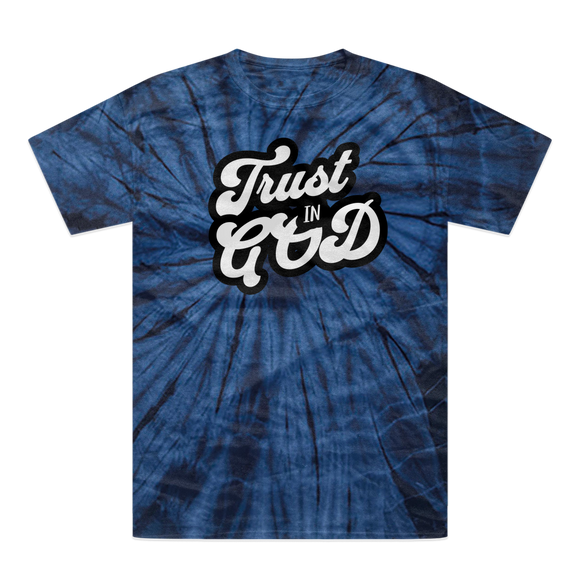 Trust in God Tonal Spider Tie-Dye T-Shirt – Faith-Inspired Retro Christian Tee