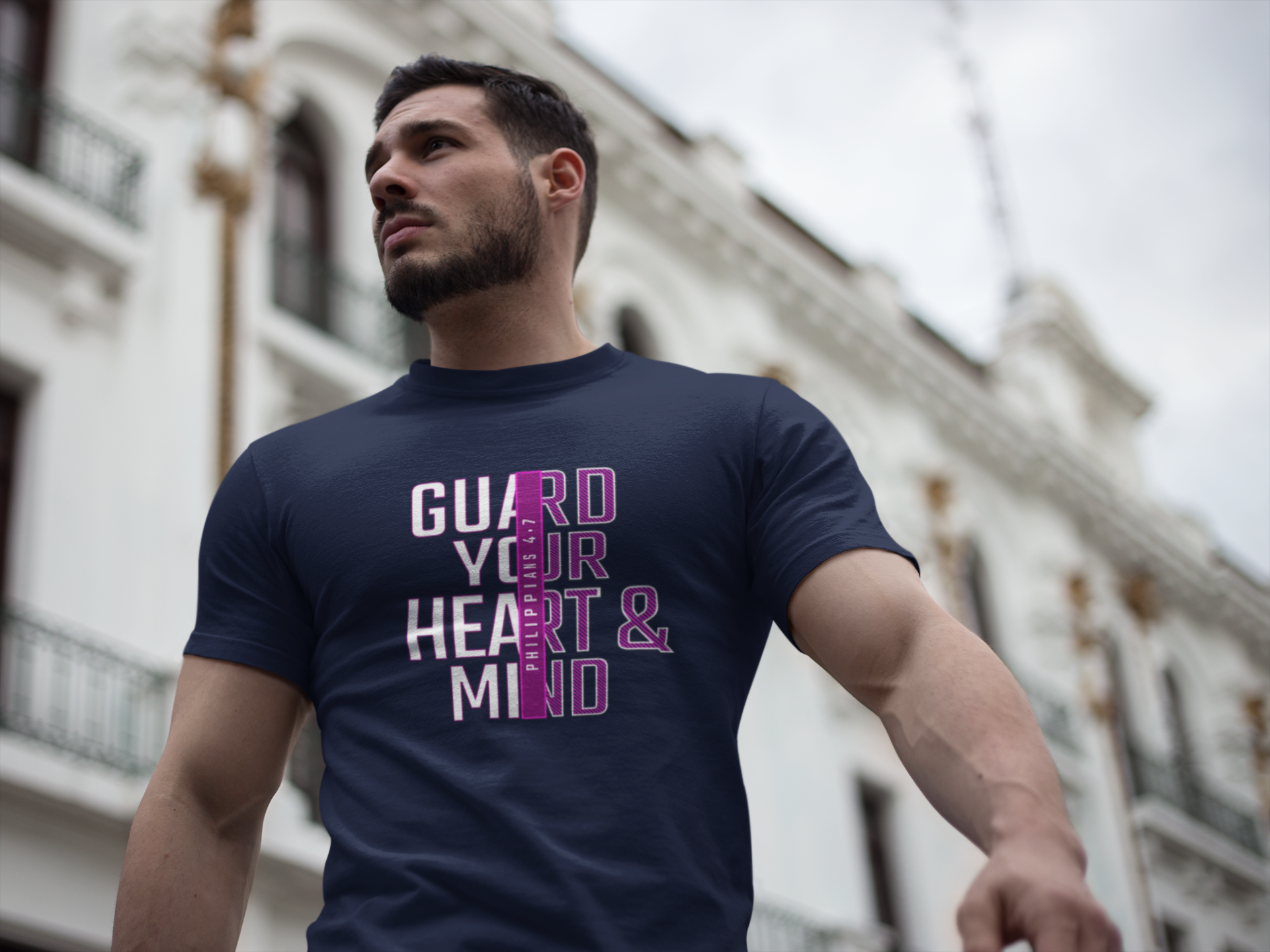 Guard Your Heart & Mind Philippians 4:7 Christian T-Shirt - Faith Based Scripture Tee