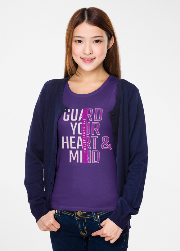Guard Your Heart & Mind Philippians 4:7 Christian T-Shirt - Faith Based Scripture Tee