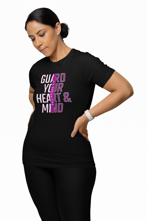 Guard Your Heart & Mind Philippians 4:7 Christian T-Shirt - Faith Based Scripture Tee