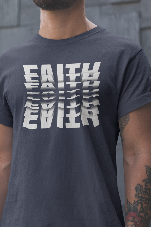 FAITH T-Shirt,  3D Mirror Text Christian T-Shirt – Christian Streetwear, Flip Text Effect Tee