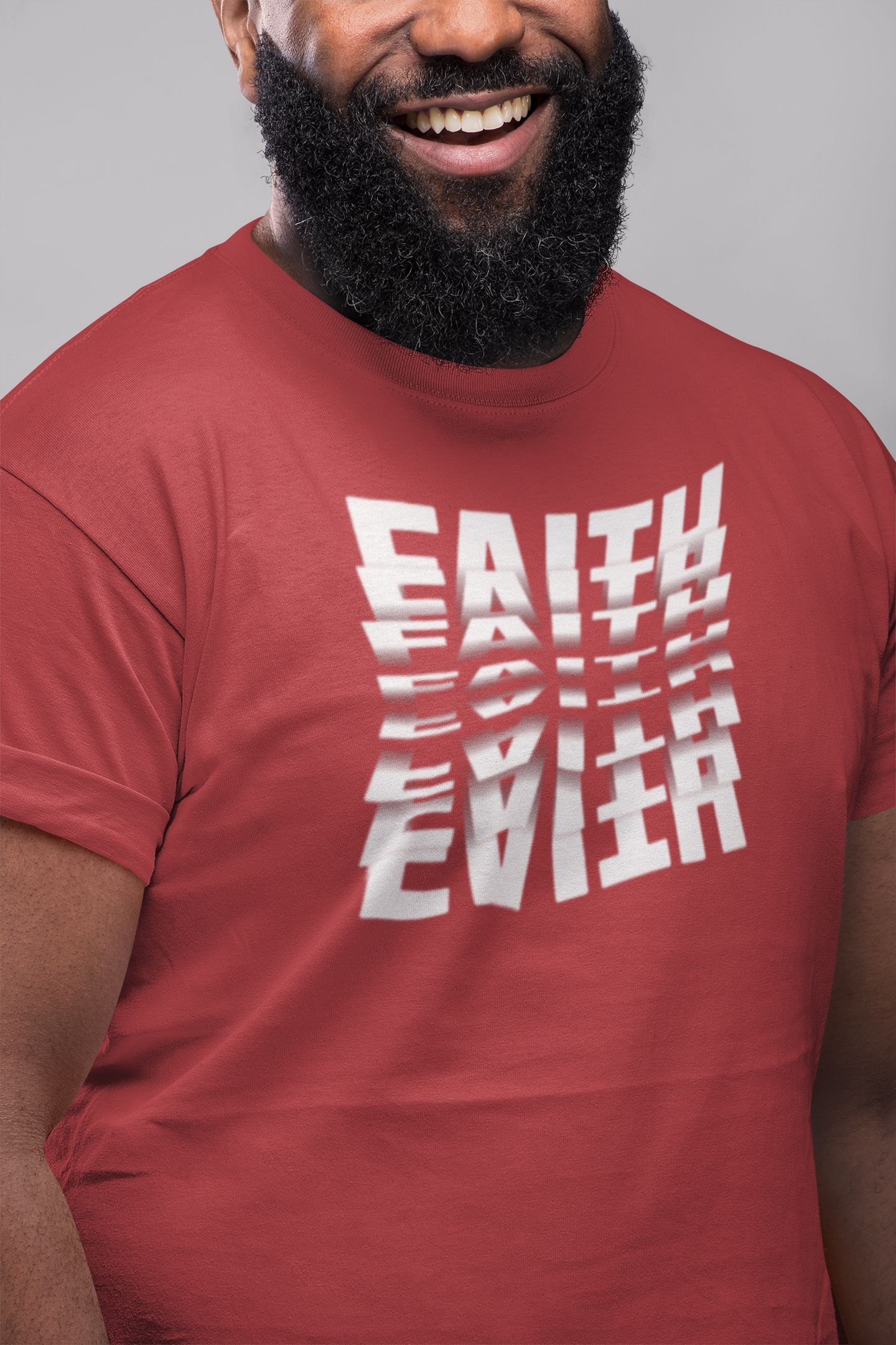 FAITH T-Shirt,  3D Mirror Text Christian T-Shirt – Christian Streetwear, Flip Text Effect Tee