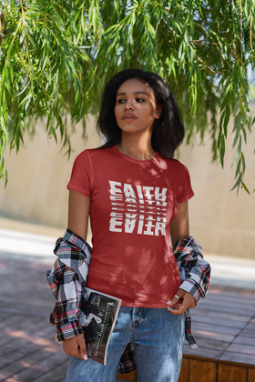 FAITH T-Shirt,  3D Mirror Text Christian T-Shirt – Christian Streetwear, Flip Text Effect Tee