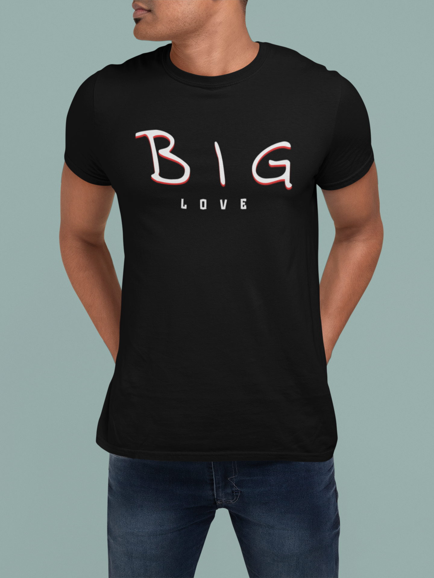 BIG Love Minimalist T-Shirt, Unisex Positive Vibes Tee, Inspirational Clothing