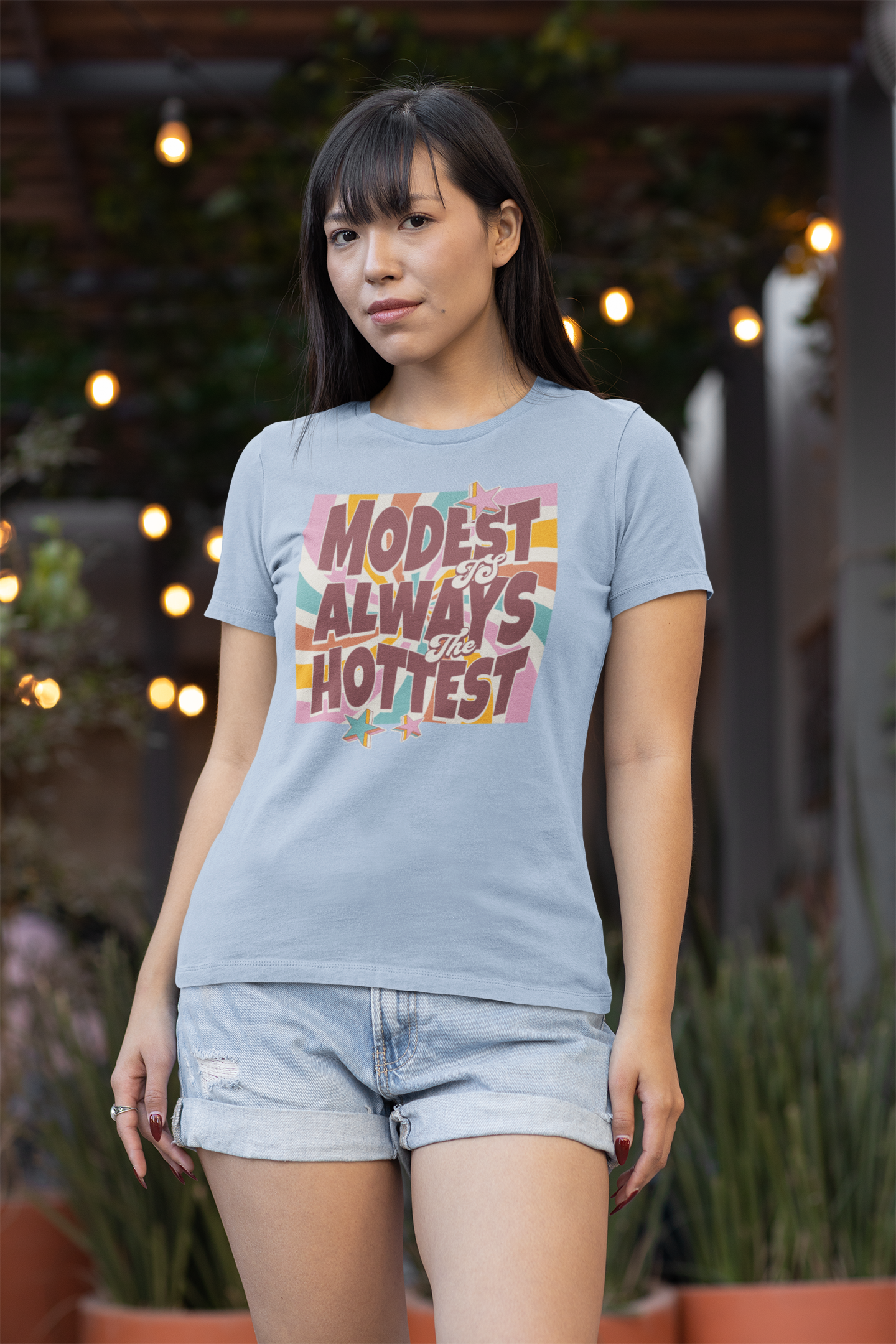 Retro Modest is Always the Hottest T-Shirt - Vintage Sunburst Design Tee
