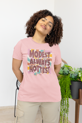 Retro Modest is Always the Hottest T-Shirt - Vintage Sunburst Design Tee