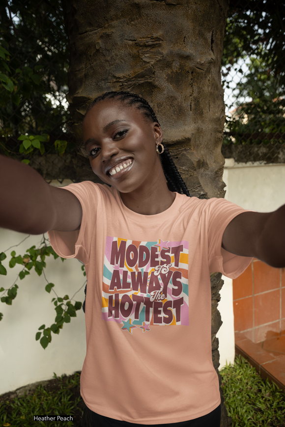 Retro Modest is Always the Hottest T-Shirt - Vintage Sunburst Design Tee