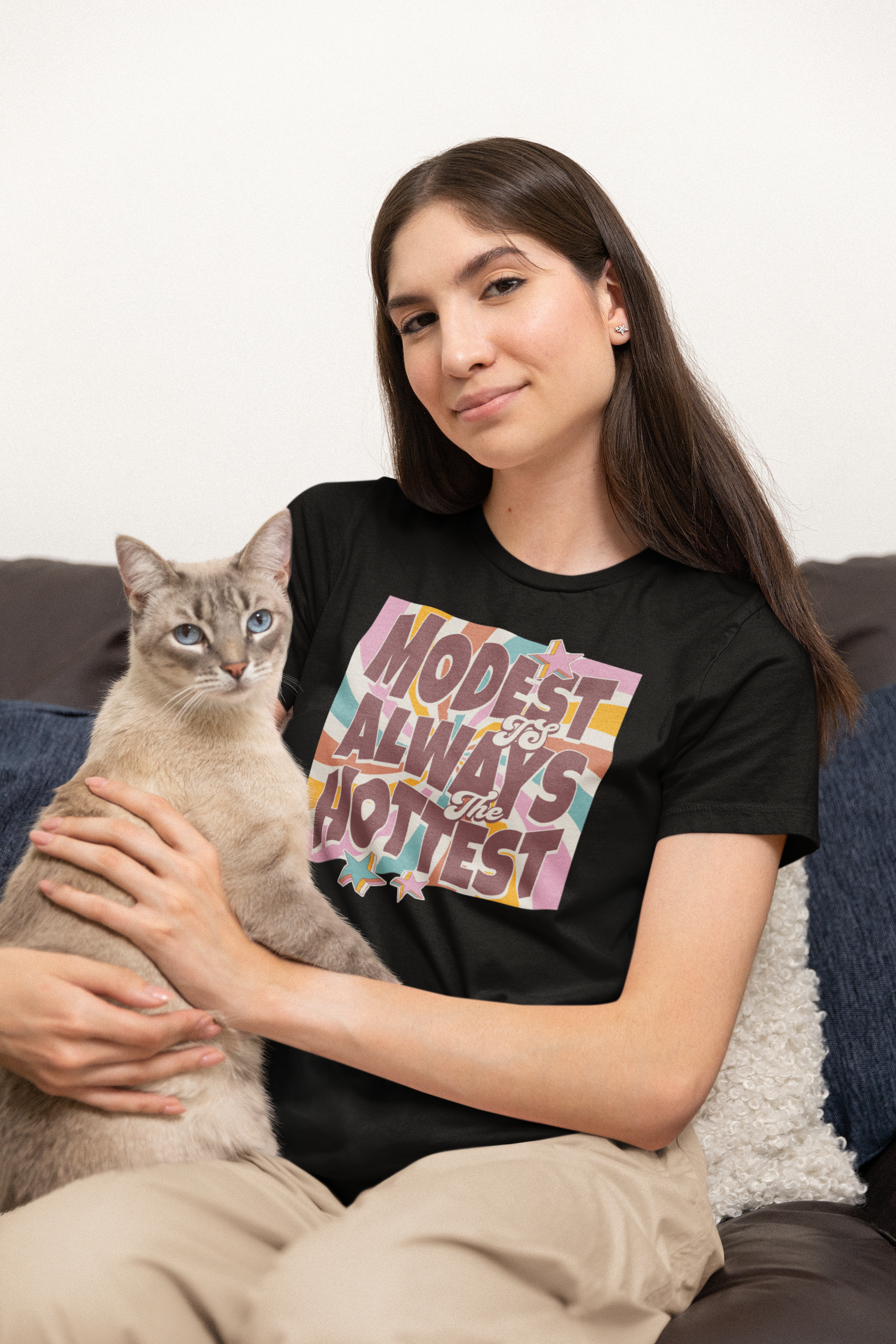 Retro Modest is Always the Hottest T-Shirt - Vintage Sunburst Design Tee