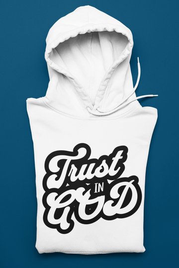 Trust In God Retro Hoodie – Christian Faith Streetwear | Vintage Script Design