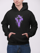 Purple Cross Graphic Hoodie, Faith-Based  Christian Sweatshirt | Bold Cross Design | Unisex Comfort Fit-10