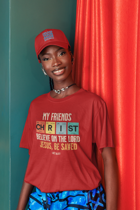 My Friends Christ Periodic Table Christian T-Shirt, Unisex  Bible Verse Apparel, Casual Christian Wear
