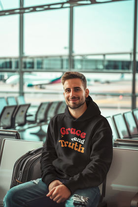 Grace and Truth Retro Unisex Hoodie – Bold Faith-Inspired Design for Everyday Comfort