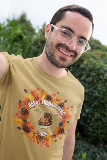 I'm Here for the Turkey - Funny Comfort Colors Thanksgiving Dinner Shirt - 0