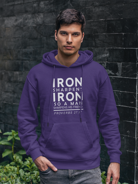 Iron Sharpens Iron Hoodie Men's Bible Verse Gift | Faith Streetwear | Religious Apparel for Him