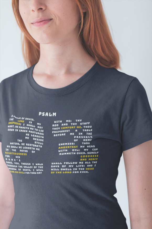 New Psalm 23 Bible Verse T-Shirt – The Lord Is My Shepherd Christian Faith Tee