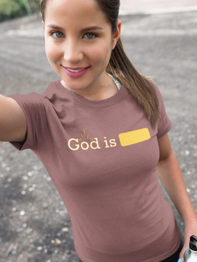 God Is… Faith Statement Comfort Colors Christian T-Shirt | Minimal Gold Design Inspirational Tee