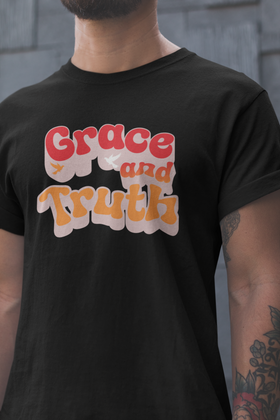 Grace and Truth Retro Christian T-Shirt | Bold Faith Typography Tee - 0