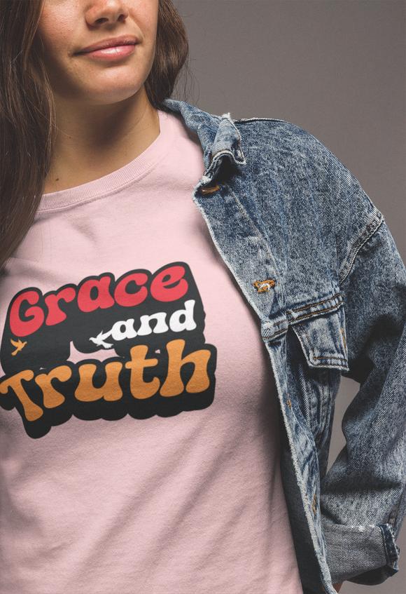 Grace and Truth Retro Christian T-Shirt | Bold Faith Typography Tee