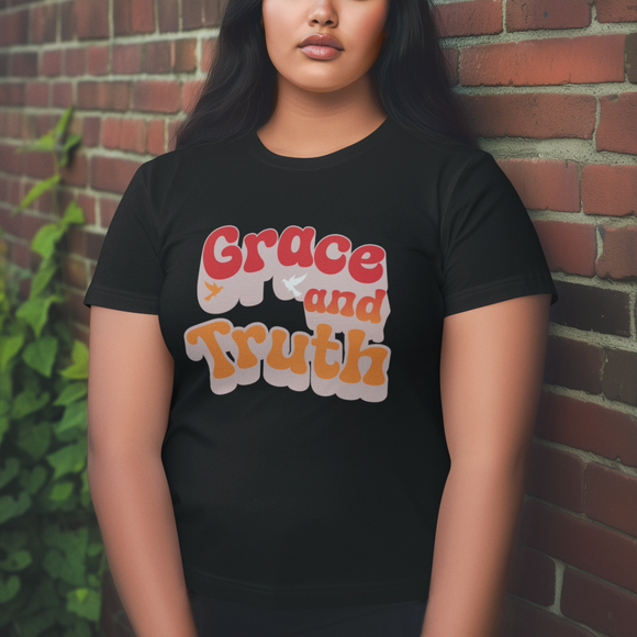 Grace and Truth Retro Christian T-Shirt | Bold Faith Typography Tee